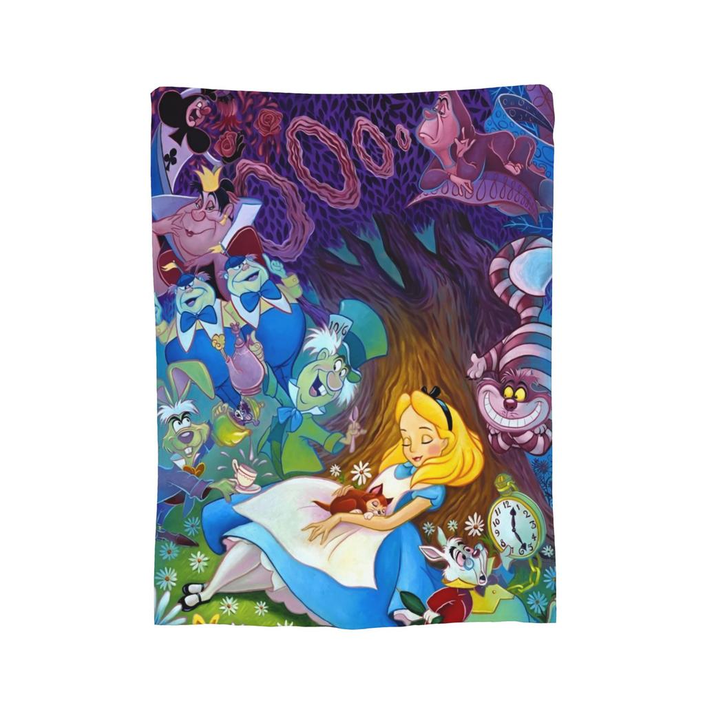Princess Alice in Wonderland Blanket Super Soft Warm  Throw Blankets for Couch 50x60 Inch Multiple Sizes Plush Thin Quilt