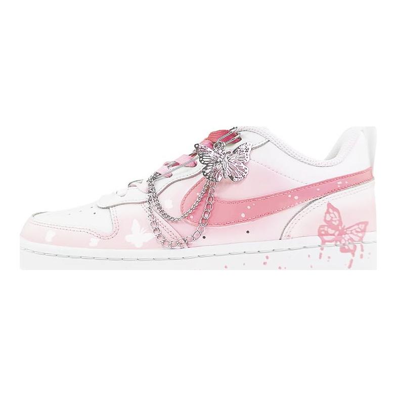 Nike Court Borough Low 2 Low top Skateboard Shoes GS Pink BQ5448-100(Team40-GS)