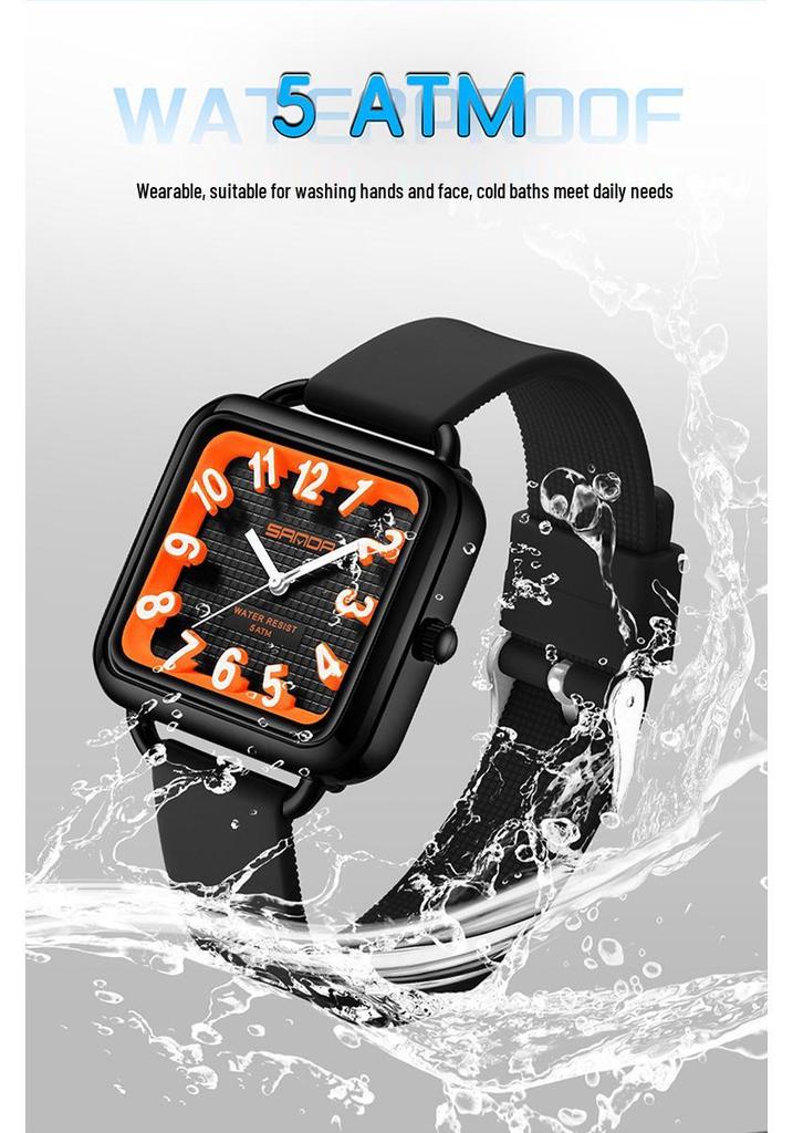 SANDA Student Quartz Exam Watch - Waterproof, Simple Design