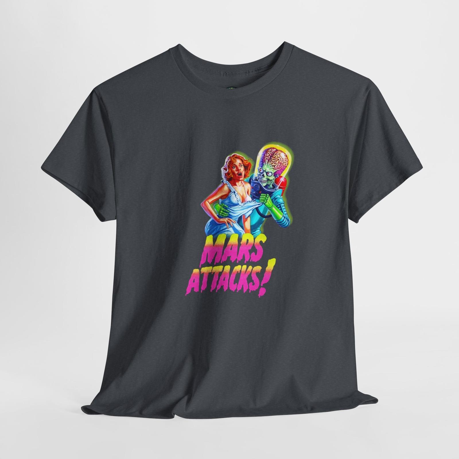 Mars Attacks Movie T-Shirt Front Back Design Vintage Sci-Fi Unisex Cotton Tee S
