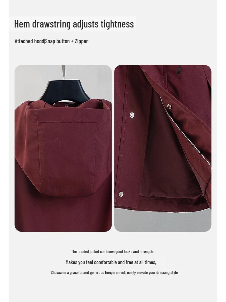 Sibaishe Women's Solid Hooded Casual Jacket