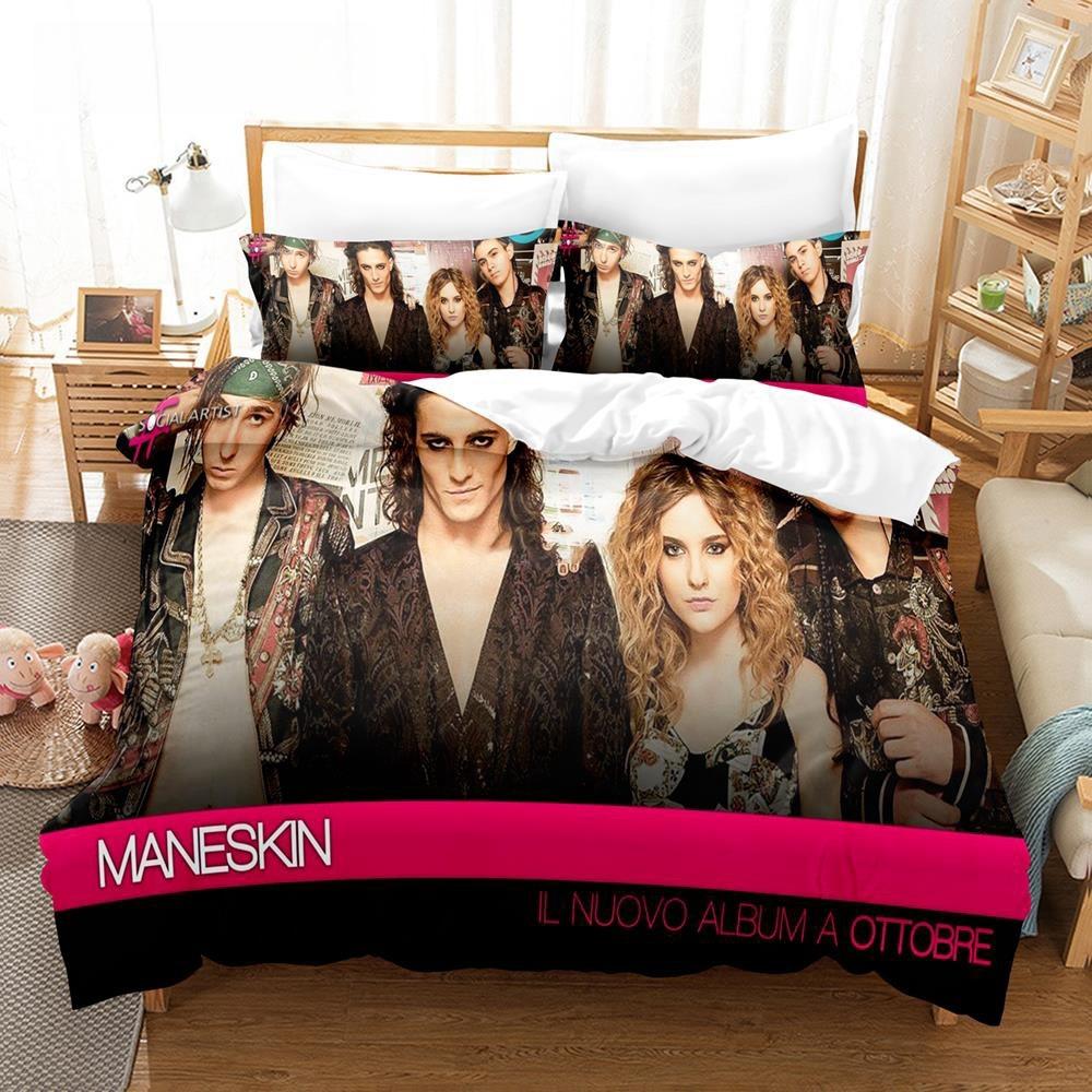 3D Printed Music Band M-Maneskin Bedding Set Boys Girls Twin Queen King Size Duvet Cover Pillowcase Bed Boys Adult Home Textile