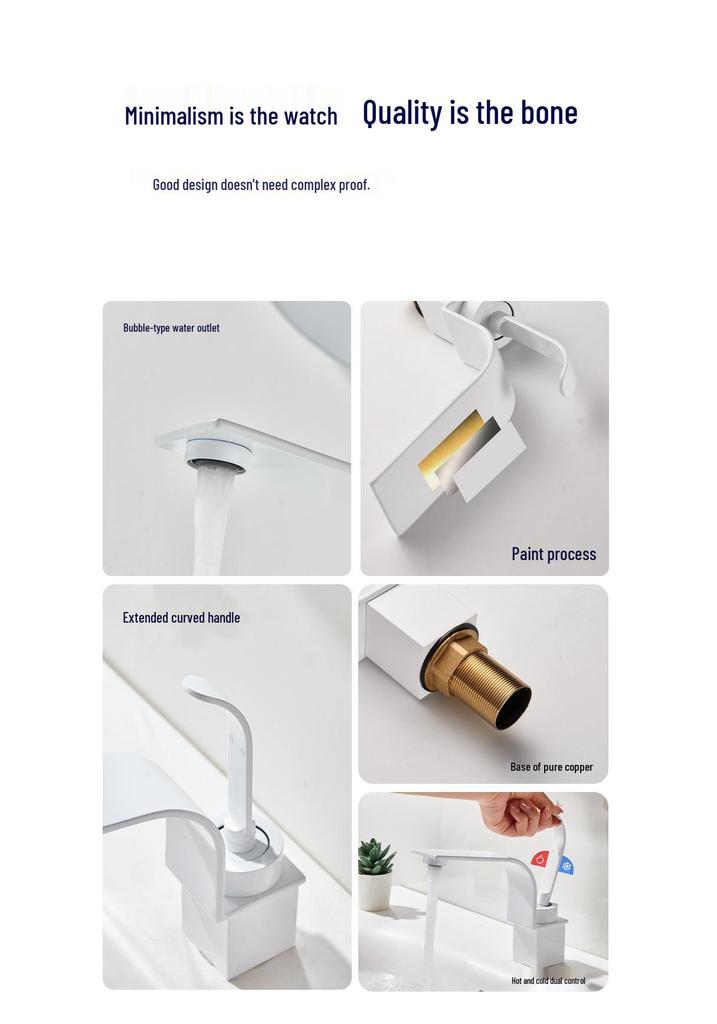 Nordic Gold Anti-Splash Hot & Cold Faucet for Bathroom Countertop Basin Cabinet