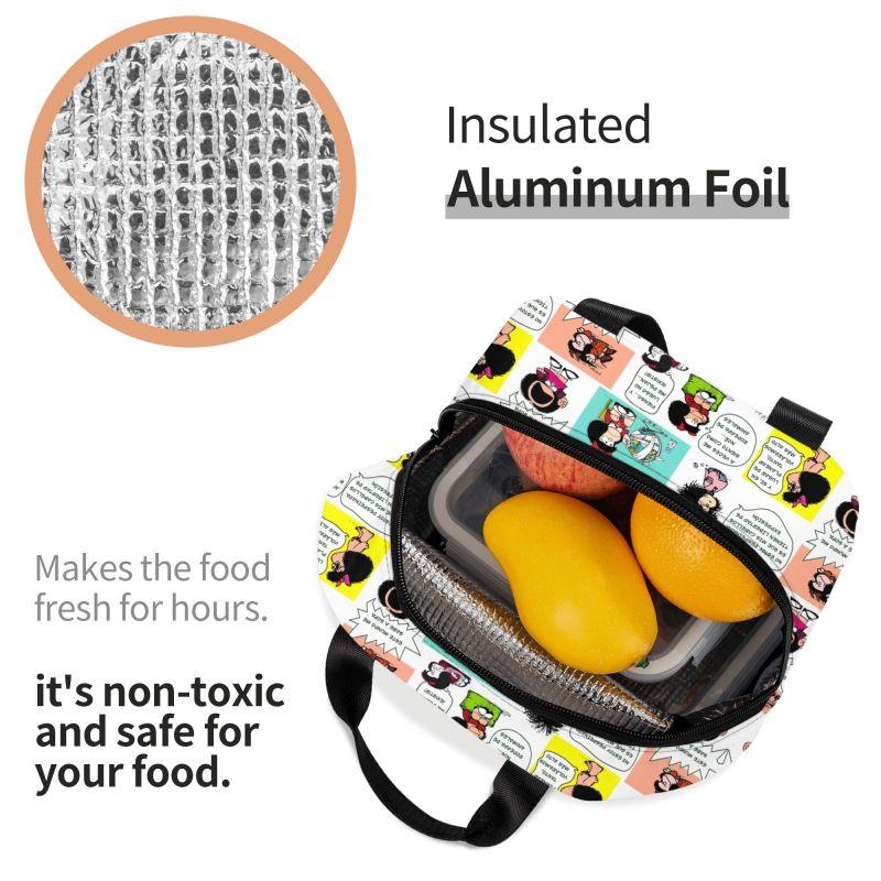 Benutzerdefinierte Manga Quino Mafalda Lunchtasche Herren Damen Kawaii Cartoon Warm Kühlbox Isoliert Lunchbox für Erwachsene Büro