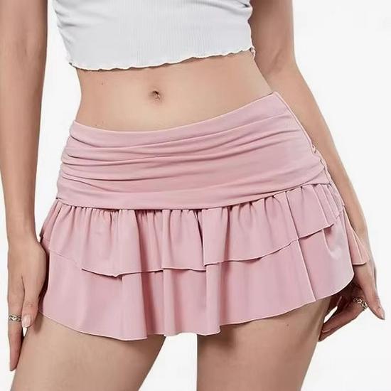 Koreanischer Stil Falten A-Linie Tennisrock mit Sicherheitsshorts - Sommer Damen Kurzrock