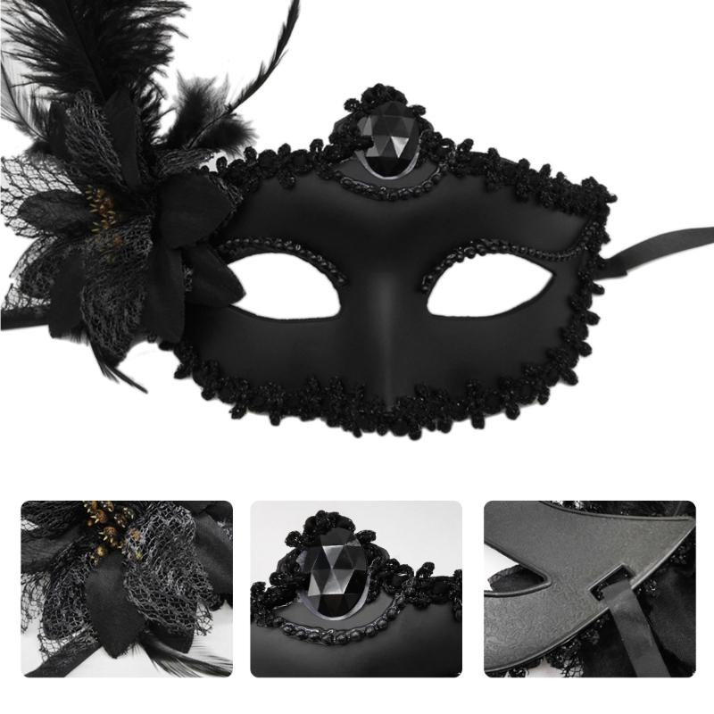 Costume Lady Mask Feather Sexy Halloween Mask Masquerade Half Face Mask Sexy Carnival Mask Ball Party Performance Mask
