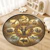 African Tribal Mandala Round Area Rug,Carpet Rug for Living Room Bedroom Sofa Playroom Decor,Non-slip Floor Mat Q0006