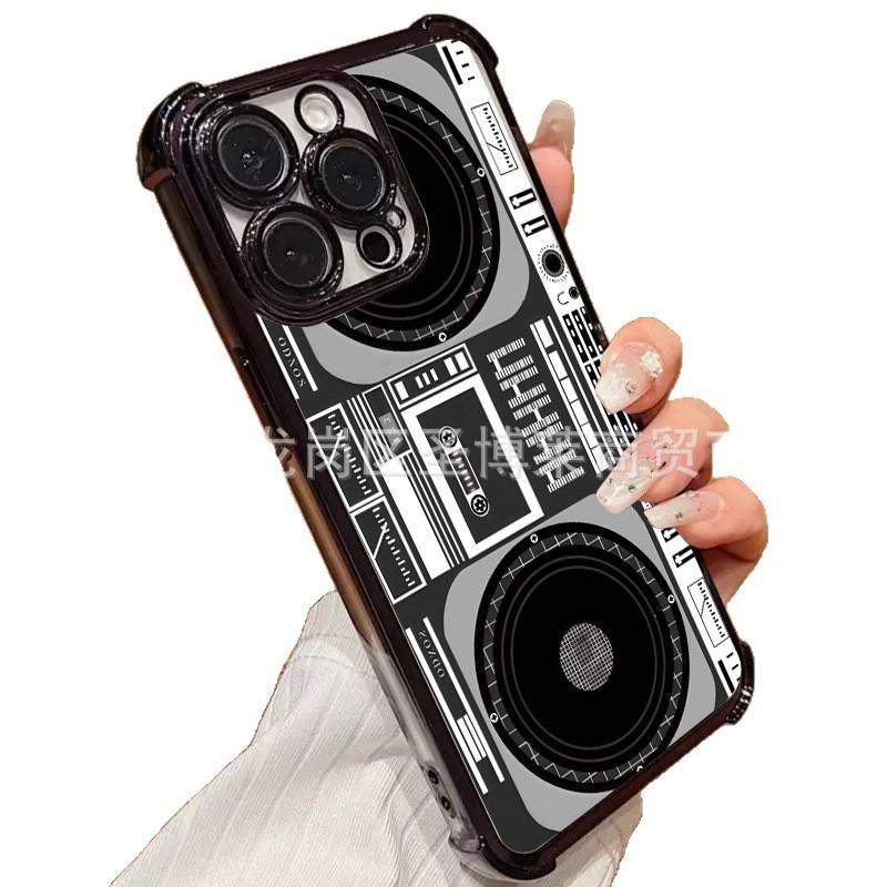 Retro Camera for iPhone17 Mobile Phone Case, Four Corners Anti-drop Airbag 16promax Lens Film 15 Protective Case