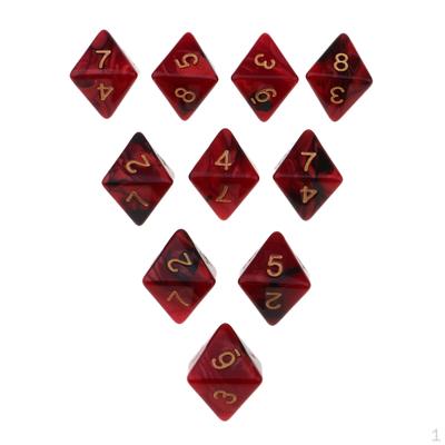 10 Pieces Polyhedral Set Multi-sided D8 & Game