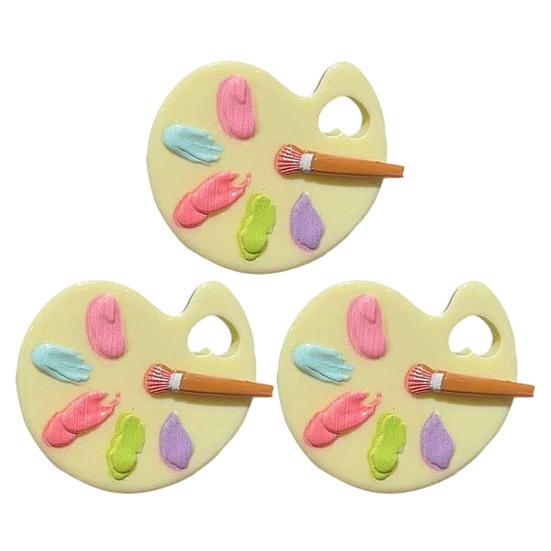 

3Pcs Girl Hairpin Macaron Colors Palette Shape Resin Hair Clip Stable Non-Slip Side Bang Hair Pin Lightweight Hair Accessory жёлтый