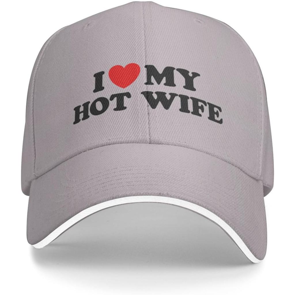 I Love My Hot Wife Graphic Baseball Cap Polyester Adjustable Casual Summer Beach Hat
