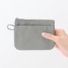 MUJI Wrinkle Nylon Flat Pouch Size S x 10 84475597 - Gray, (approx. 13.6 cm)