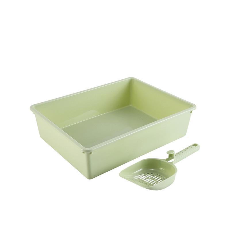 Semi-Enclosed Anti-Splash Cat Litter Box with Scoop Square Litter Box with Scoop зелёный