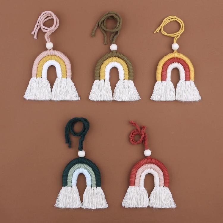 Teenager Home Decor Rainbow Wall Ornament Nordic Woven Wall Arts Bohemian
