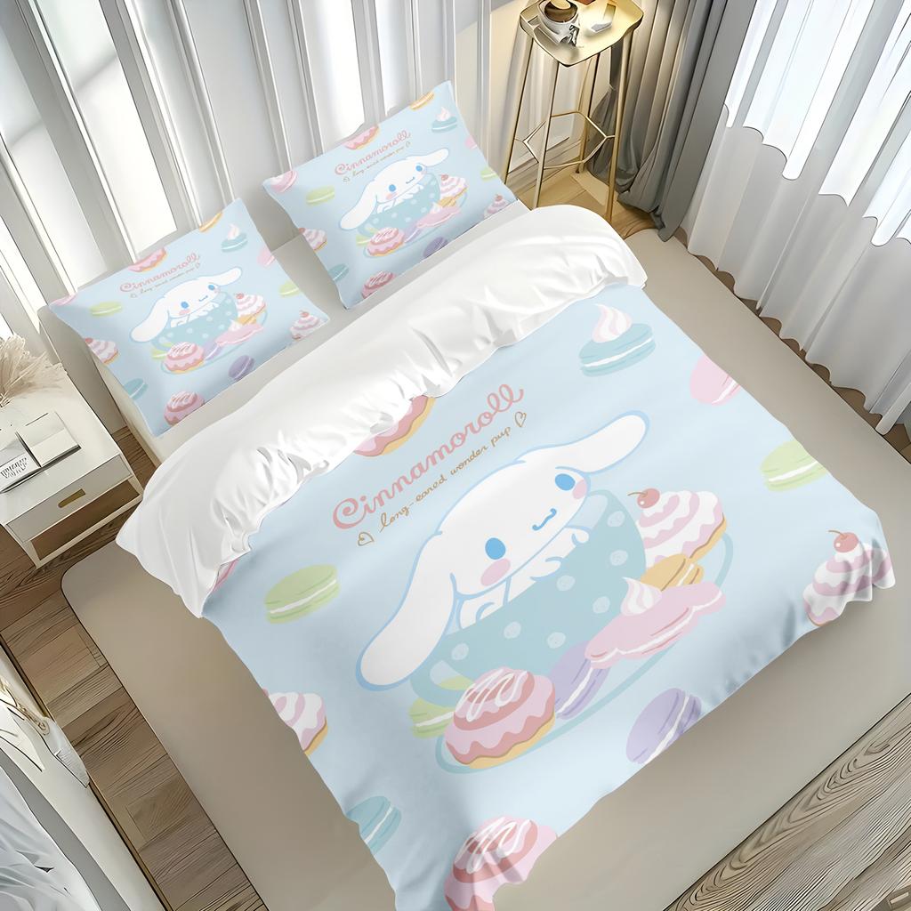 MINOSO-Sanrio Hello Kitty Quilt Cover Children Bed Linen Set Cute Bedroom Bedding Decor Comfortable Sets Breathable Bedding