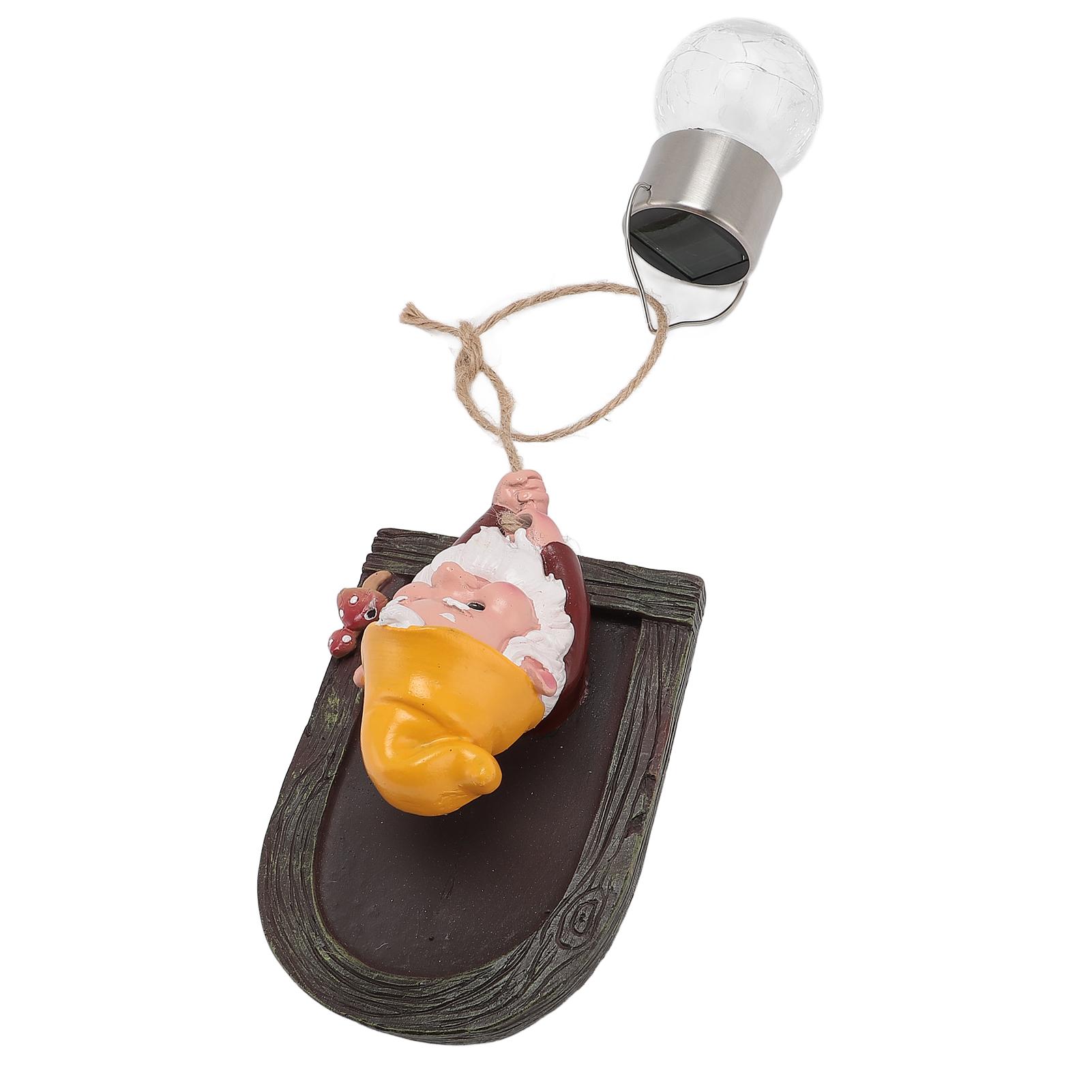 

Garden Gnome Statue with Solar Light Tree Hugger Garden Figurine Decoration for Outdoor Yard Patio