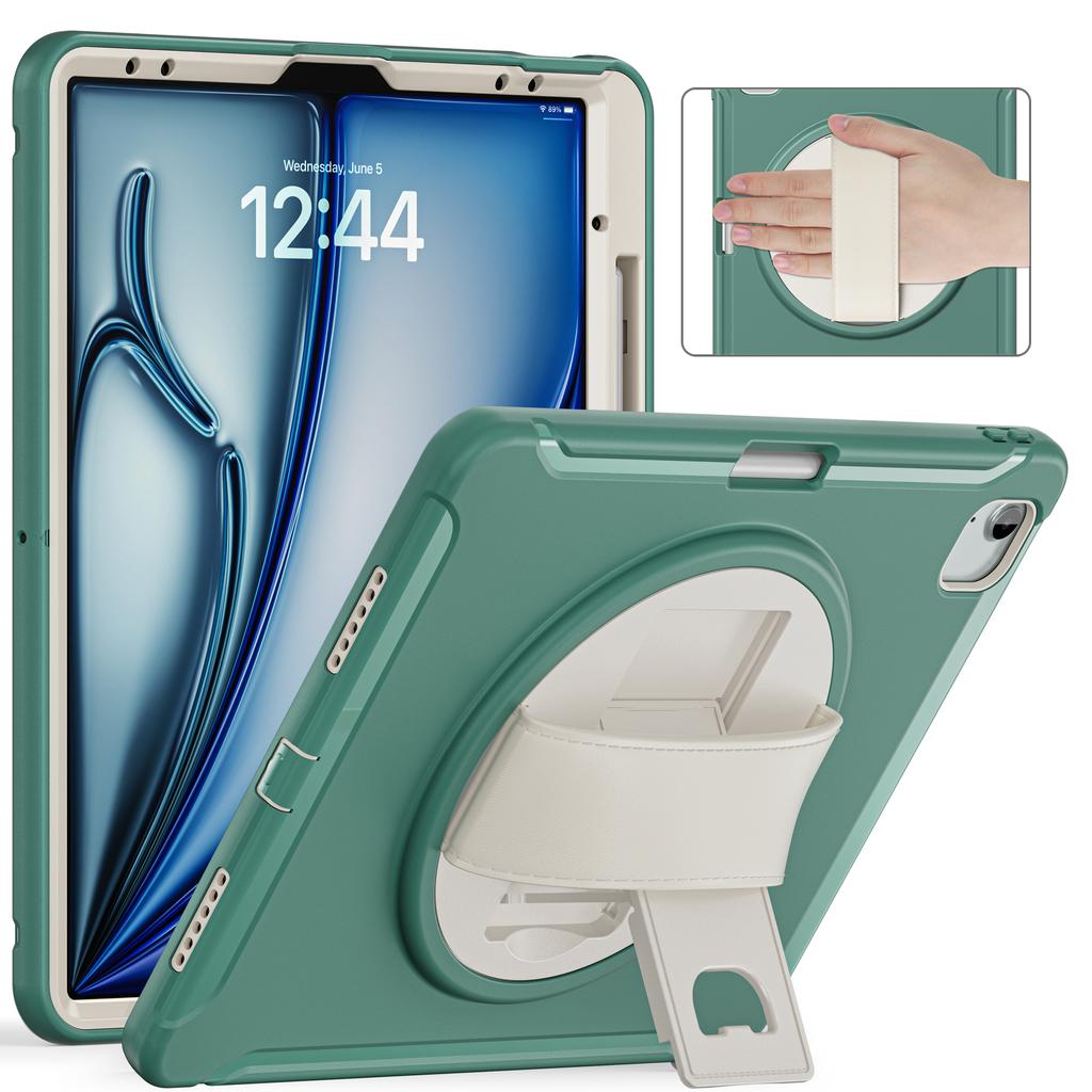 360 Rotatable Stand Case Universal for IPad Air 13 2025 M3 2024 M2 Pro 12.9 2018 2020 2021 2022 3rd 4th 5th 6th Gen PC-TPU Cover