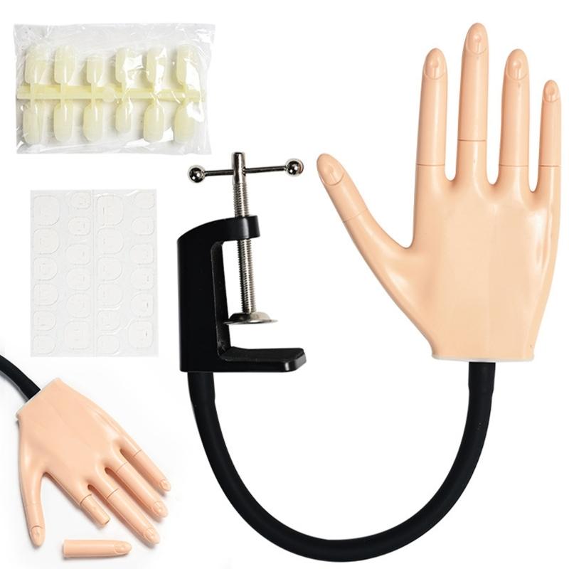 Mano de Práctica para Uñas Acrílicas Uñas Prácticas Mano Maniquí de Práctica Mano de Entrenamiento para Uñas con Puntas de Uñas para Mujer