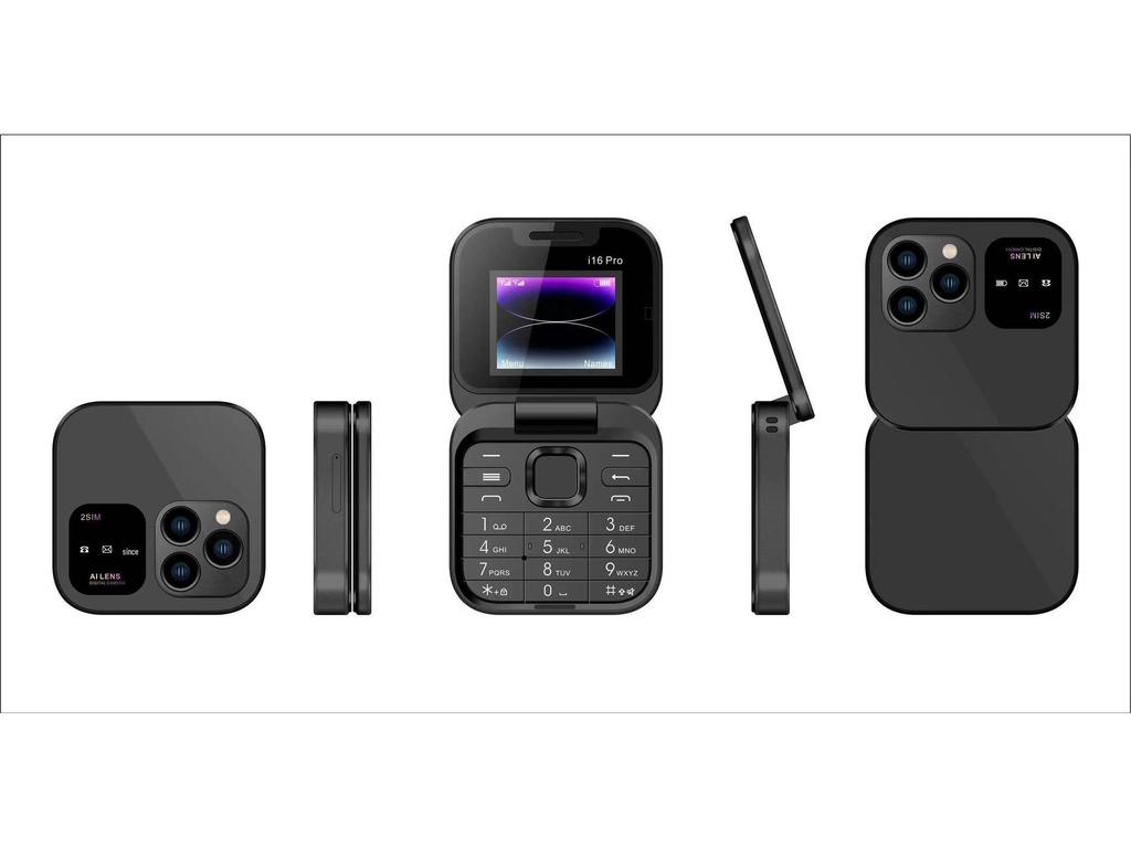 i16pro Senior Flip Phone: Dual-SIM, Large Screen and Font, Loud Sound, Long Battery Life