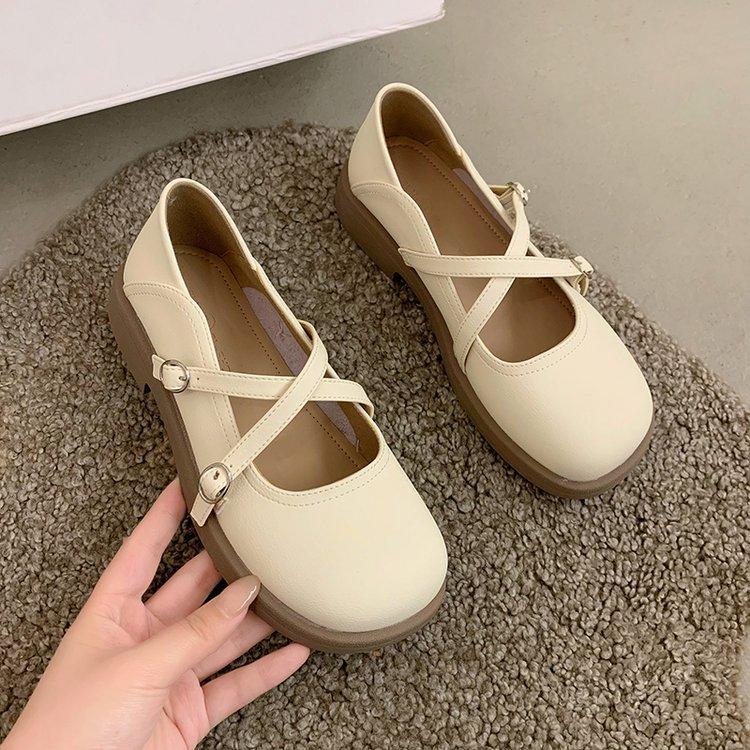 

Кожаные туфли Мэри Джейн женские туфли на плоской подошве весна 2025 новые маленькие белые лоферы с юбками нежные маленькие кожаные туфли 40