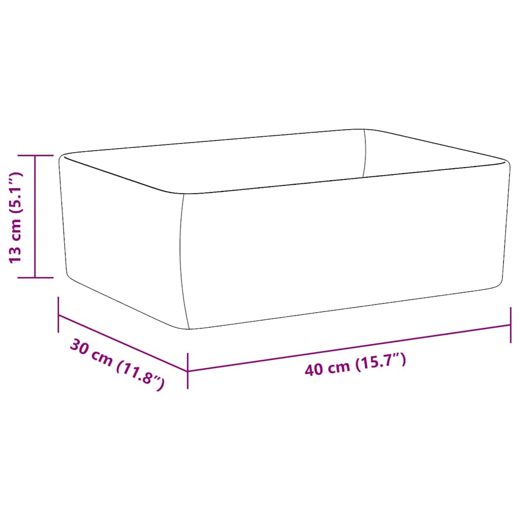 Ceramic Wash Basin 40 x 30 x 13 cm White