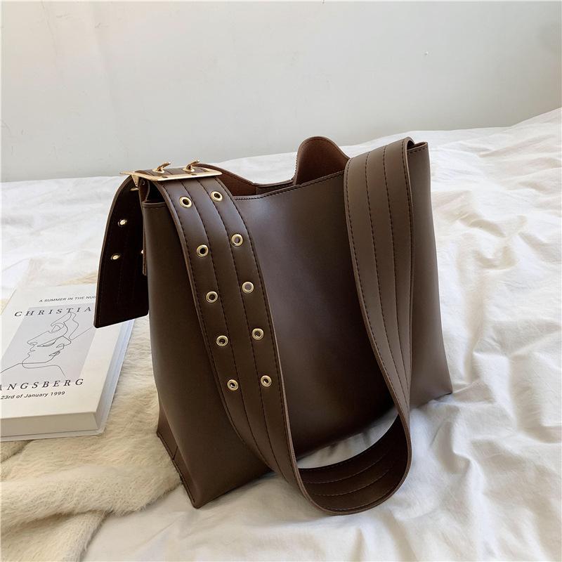 

Модная винтажная сумка-тоут с широким плечевым ремнем, вместительная, повседневная, универсальная, через плечо, женская, новая, модная (30cm<Max Length<50cm)