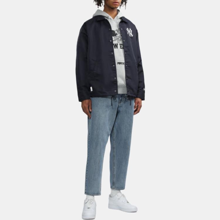 New Era X MLB Collaboration SS23 Logo Print Single-Breasted Fitted Collar Long Sleeve Jacket Men Jackets Dark-Blue 13471013