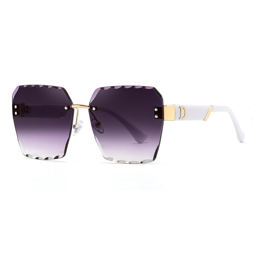 Fashion Frameless Polygon Sunglasses With Uv400 Protection For Outdoor Activities