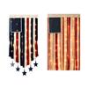 Wall Hanging Flag Decorative American Flag Banner with LED Lights Vintage Style Polyester Wall Decoration for Indoor Outdoor Party