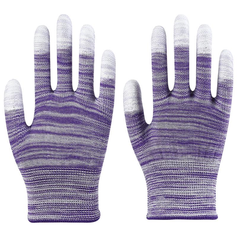 PU Coated White Nylon Gloves with Dipped Fingers - Anti-Static, Dust-Free, Wear-Resistant for Electronics