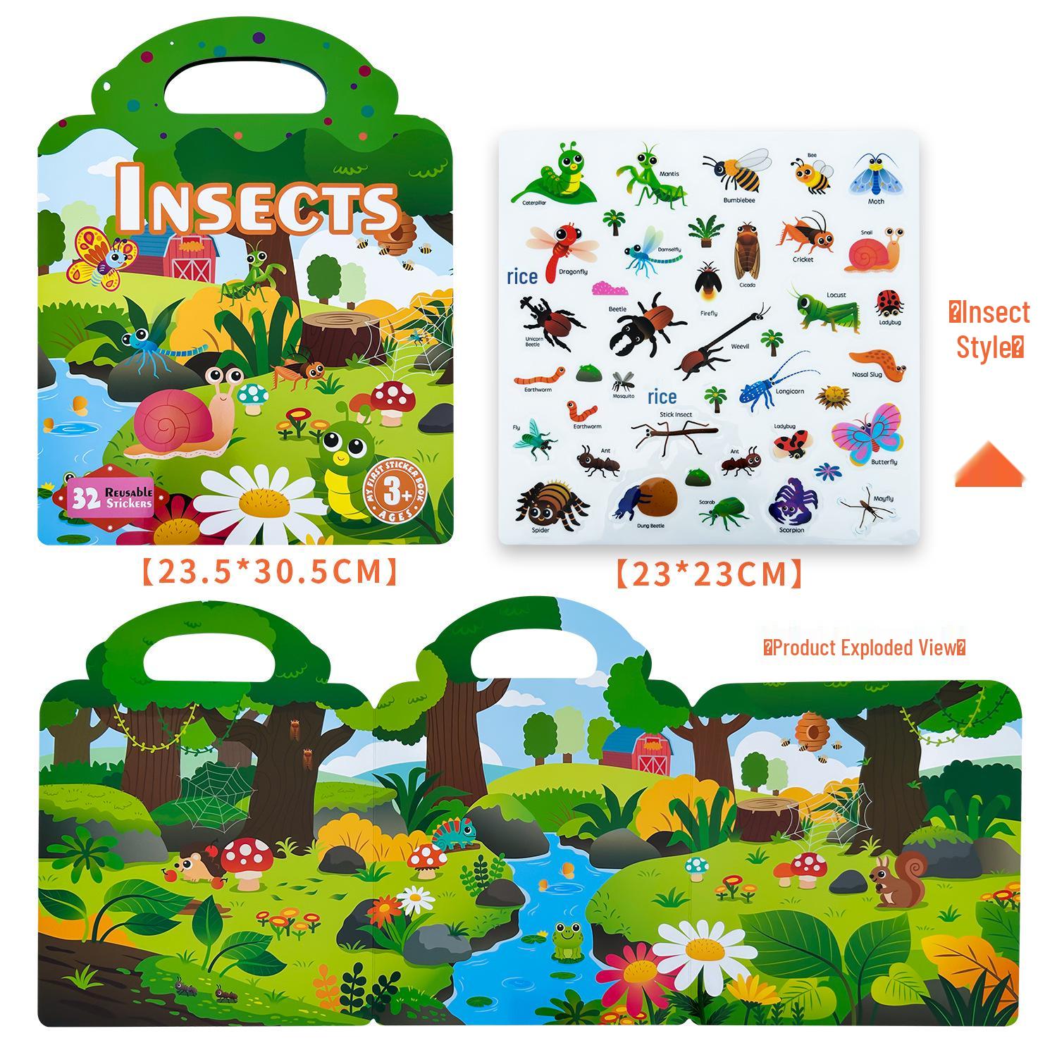 Educational Quiet Jelly Sticker Book for Kids - DIY Handheld Stickers for Girls
