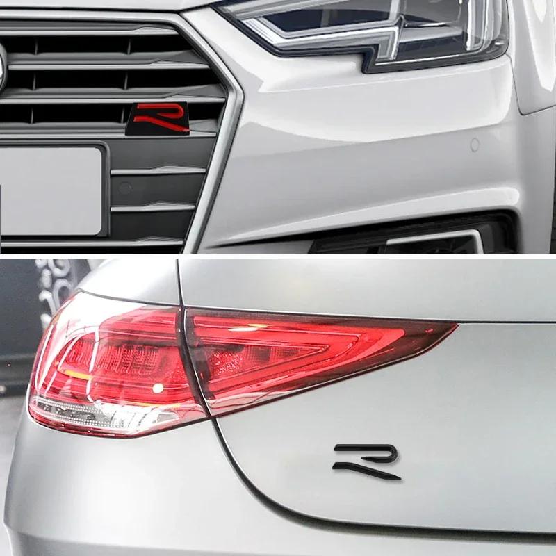 AABIL1 Metal New RLINE Logo Car Front Grille Emblem Rear Trunk Stickers for Volkswagen VW Golf 7 8 GTI Beetle Passat Tiguan Jetta POLO