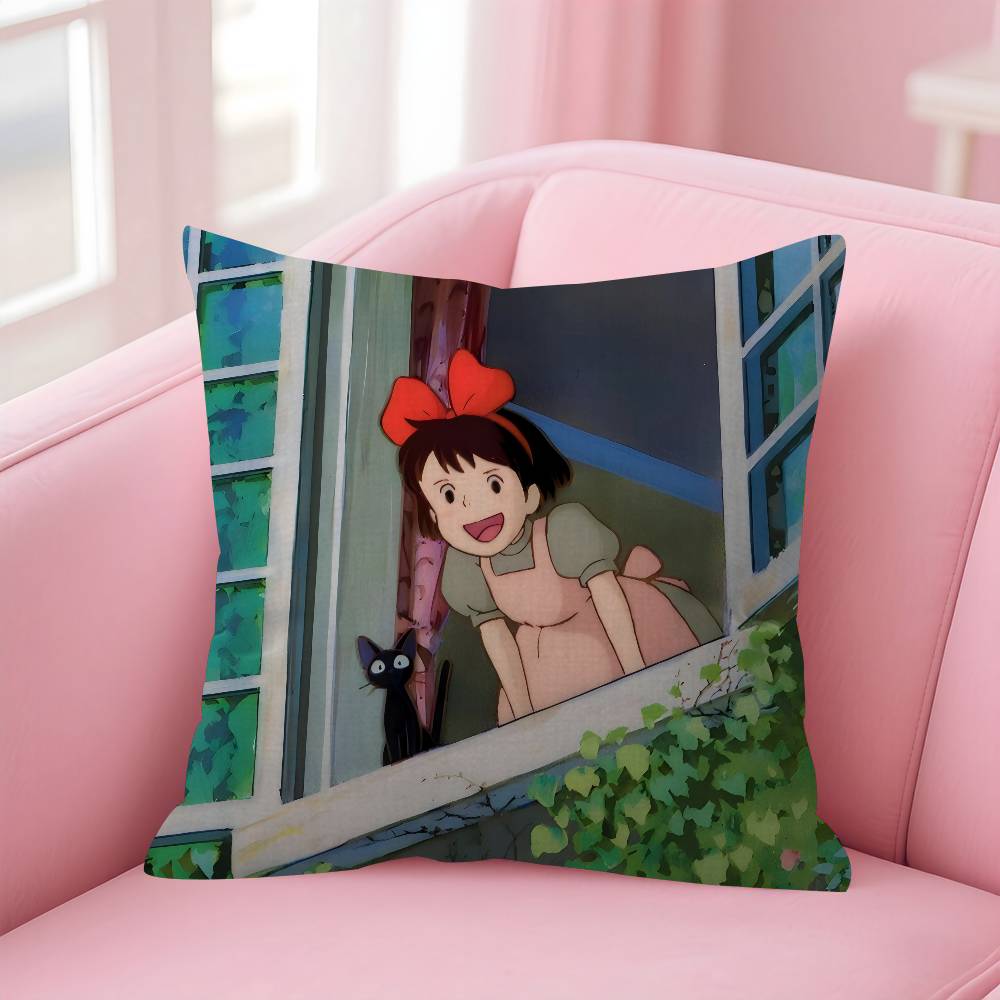 Anime K-Kikis Movie D-Delivery Service-S Pillow Gift Home Office Decoration Bedroom Sofa Car Cushion Cover Case 45X45