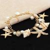 Seashell Bohemian Bead Bracelet Alloy Conch Beaded Wristband  Seaside Beach Trip