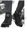 Men's Waterproof Non-Slip High-Top Hiking & Travel Shoes - Versatile, Outdoor, Plus Size, Velvet-Lined.