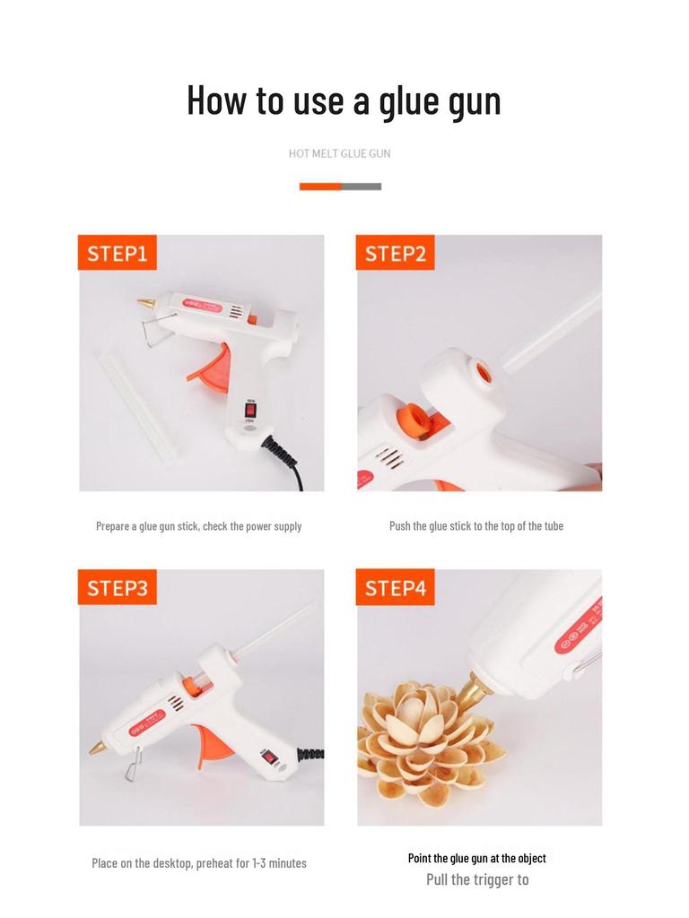 High Viscosity Hot Melt Glue Gun with 7-11mm Sticks for Children's Crafts and Household Use