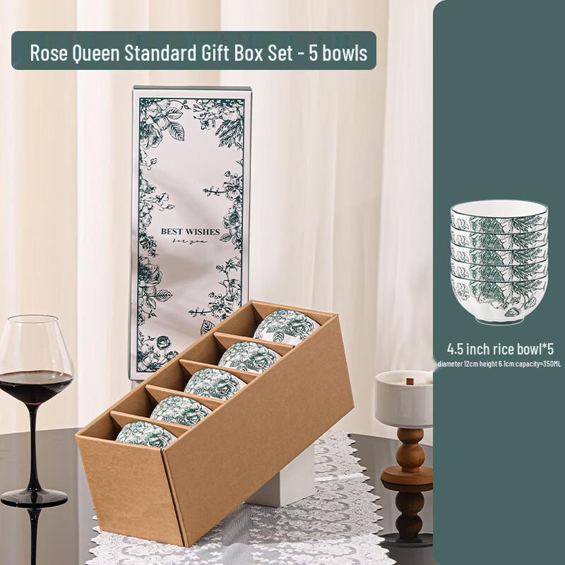 

Ru Han Green Rose Ceramic Bowl Gift Set