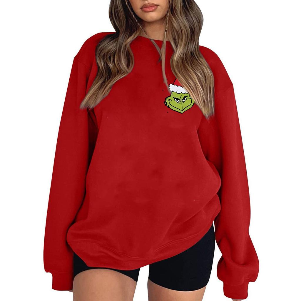 Ladies Fashion Casual Long Sleeve Printed Crew-Neck Hooded Sweatshirt