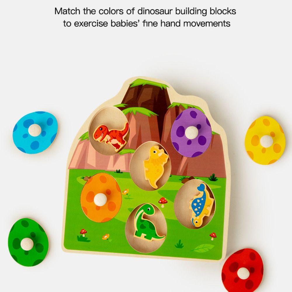 Educational Wood Dinosaur Jigsaw Early Learning Toddler Puzzles Animal Domino Puzzle Toy  Kids Toys
