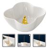 Four Leaf Ceramic Incense Stick Burner Compact Decorative Censer Ornament Incense Holder for Home Office Bedroom Aroma