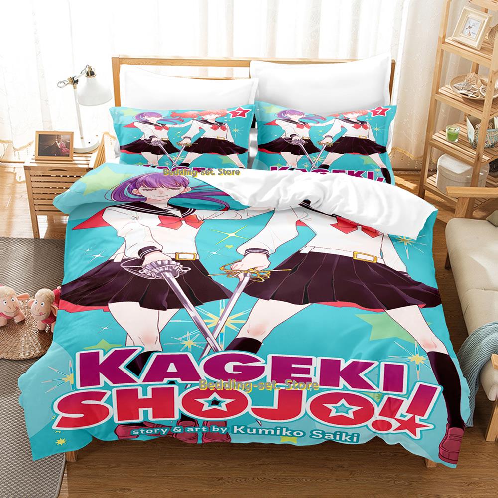 Comforter New Kageki Shojo Bedding Set Single Twin Full Queen King Size Bed Set Adult Kid Bedroom s 3D Anime Bed