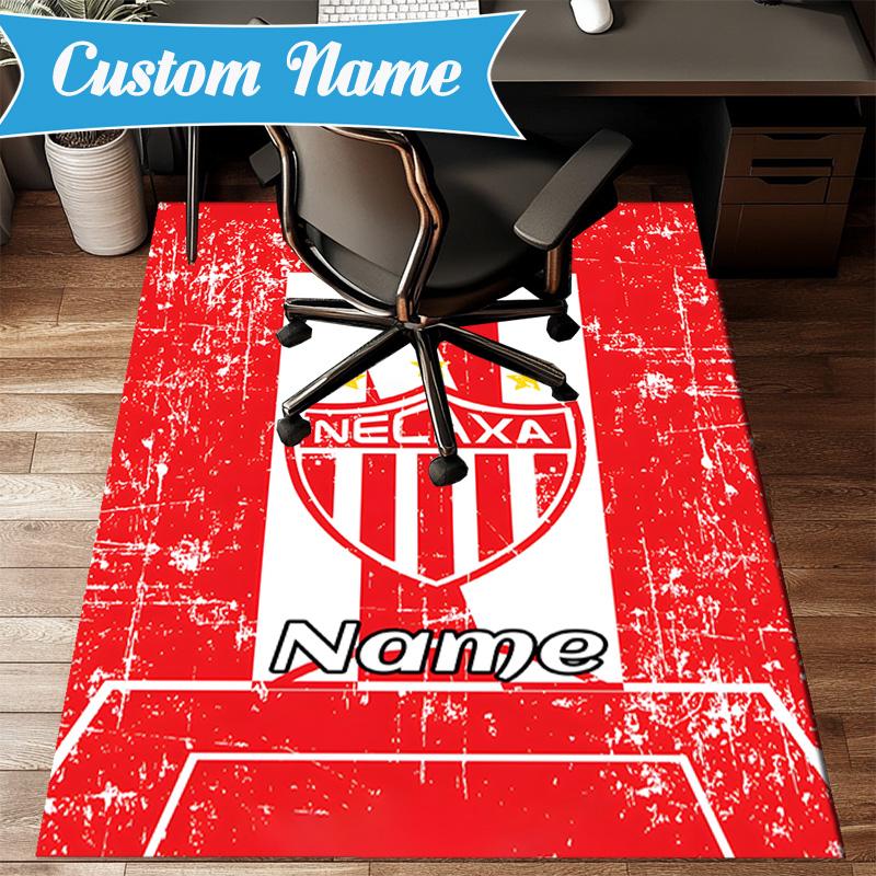 Custom Name Necaxa Football Design Rug Game Carpet, Floor Mat for Bedroom Living Room Entryway Rug, Home Decor Idea Gift for Christmas Birthday