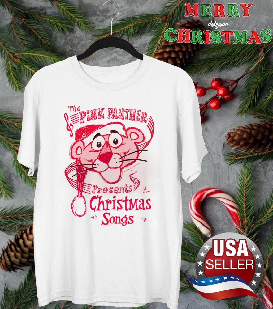 Pink Panther CHRISTMAS white Tshirt Unisex All sizes HOT NEW  KK2223 Unisex T-Shirt XL