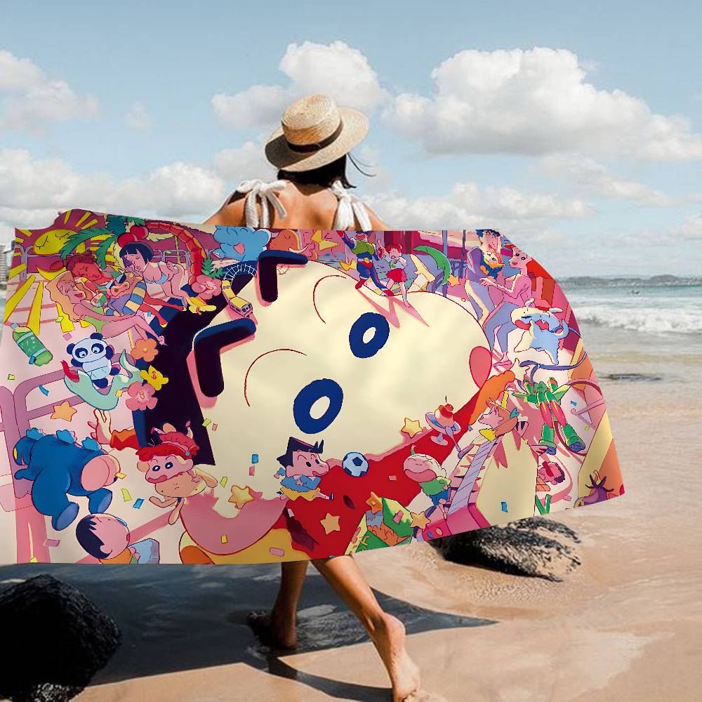 Cartoon S-Shin-chans C-Crayon Microfiber Beach Towel Absorbent Quick Dry Soft Yoga Swimming Resort Mountain Climbing Towel