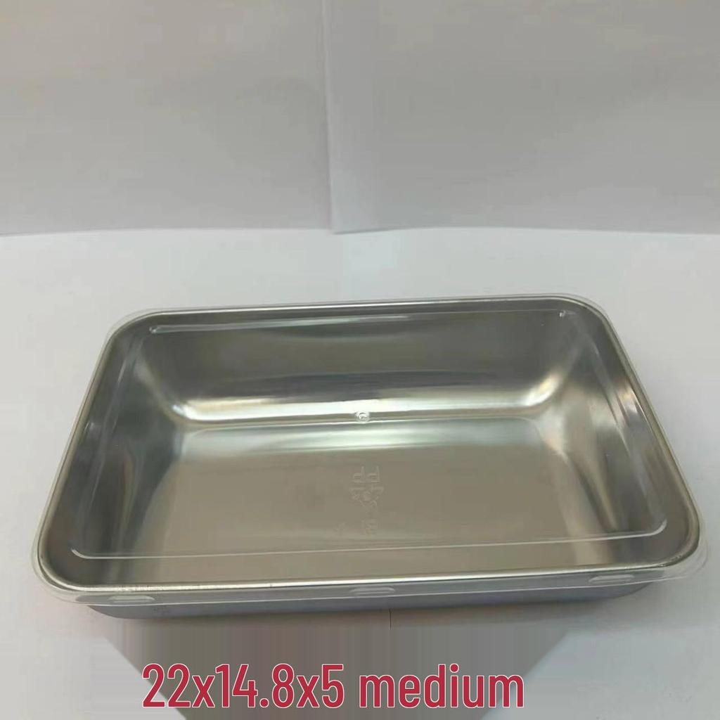 Plateau Rectangulaire en Acier Inoxydable avec Couvercle et Boîte Magnétique Fraîcheur