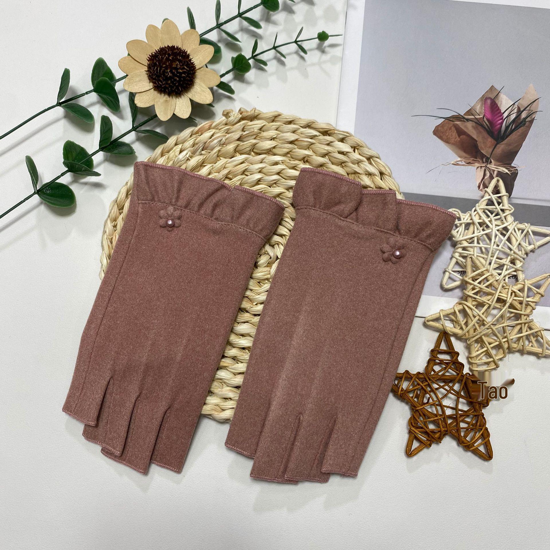 

Женские вязаные перчатки без пальцев с флисовой подкладкой и сенсорным экраном в корейском стиле – Доступны теплые перчатки разных цветов One Size