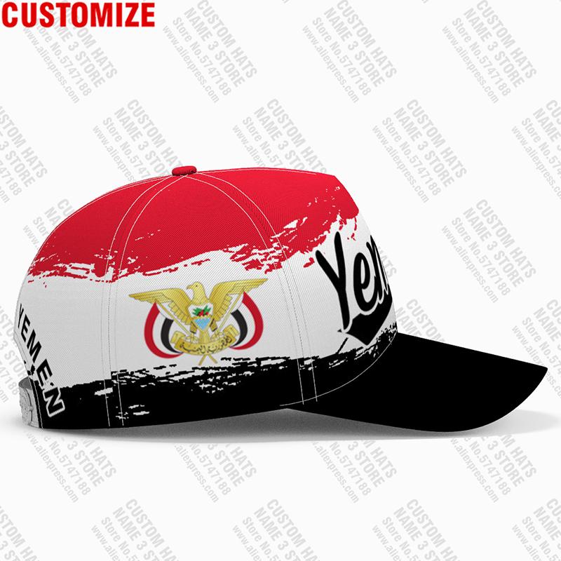 Yemen Youth Free Custom Made Name Number Yem Casual Hat Nation Flag Ye Islam Arabi Arab Country Print Photo Logo Baseball Cap