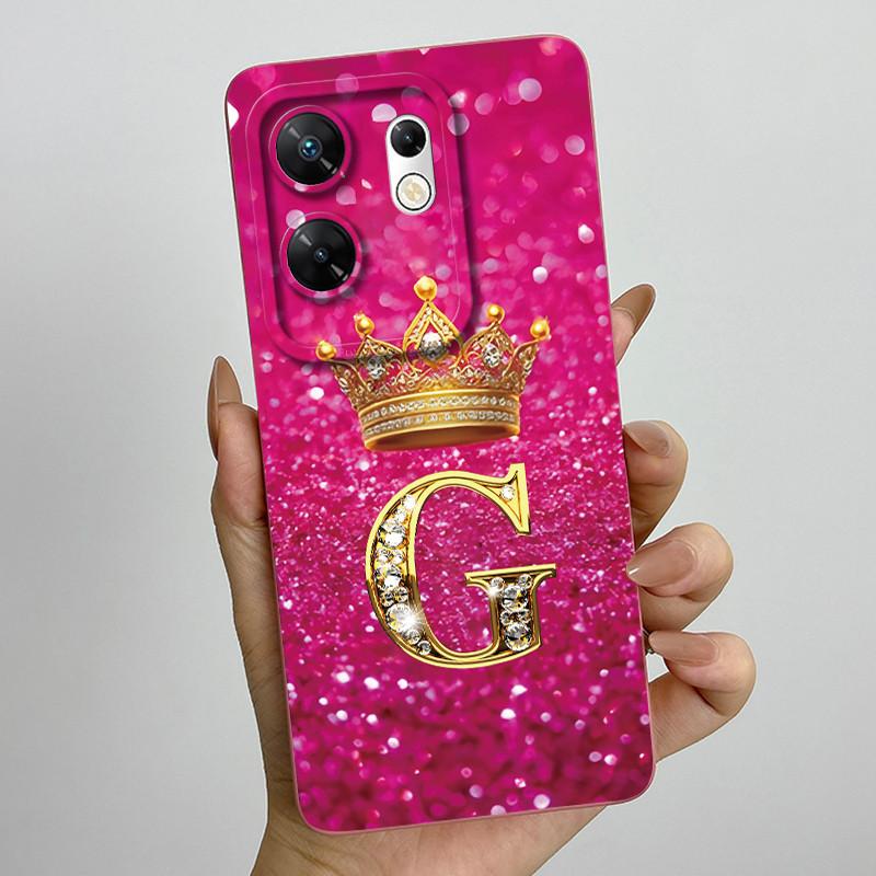 Case for infinix Zero 30 4G 5G Case X6731 Crown Letters Soft Silicone Shockproof Cover For Infinix Zero30 4g Cases X6731B Funda