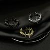 Fashion Irregular Cross Star Open Ring For Women Men Punk Gothic Sliver Color Adjustable Couple Rings Y2K Egirl Jewelry Gift