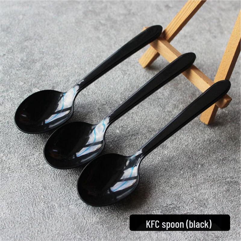Disposable Plastic Takeaway Spoons - Black